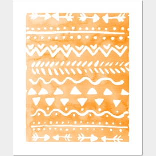 Loose bohemian pattern - orange Posters and Art